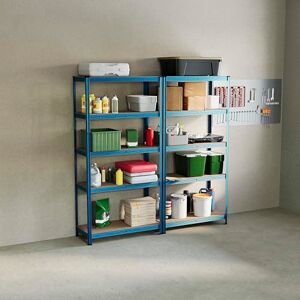 Home Vida 5 Tier Blue Heavy Duty Adjustable Steel Garage Shelving Unit (H) 1800mm (W) 900mm 875kg Weight Capacity Home Vida 5 Tier Blue Heavy Duty Adjustable Steel Garage Shelving Unit (H) 1800mm (W) 900mm 875kg Weight Capacity