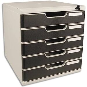 Exacompta Ref 331014D Modulo Drawer Set with Key Lock 350 x 288 x 320mm in Size, 5 Drawers (54mm Height), Smooth Opening, Keys Supplied Office Light Grey/Black Exacompta Ref 331014D Modulo Drawer Set with Key Lock 350 x 288 x 320mm in Size, 5 Drawers (54mm Height), Smooth Opening, Keys Supplied Office Light Grey/Black