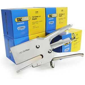 Tacwise 1199 HD-73 Heavy Duty Plier Stapler with 5 Boxes of 5,000 73/12mm Staples, Chrome Tacwise 1199 HD-73 Heavy Duty Plier Stapler with 5 Boxes of 5,000 73/12mm Staples, Chrome