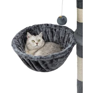 lionto Lying trough made of soft plush for scratching post, Ø 40 cm, 25 cm deep, cozy sleeping trough for any cat tree with M8 thread, sturdy metal frame for small and large cats, dark grey lionto Lying trough made of soft plush for scratching post, Ø 40 cm, 25 cm deep, cozy sleeping trough for any cat tree with M8 thread, sturdy metal frame for small and large cats, dark grey