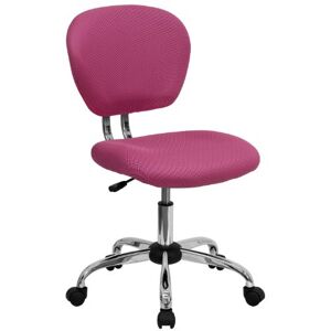 Flash Furniture Mid-Back Mesh Swivel Task Chair with Chrome Base, Metal, Pink, 58.42 x 55.88 x 25.4 cm Flash Furniture Mid-Back Mesh Swivel Task Chair with Chrome Base, Metal, Pink, 58.42 x 55.88 x 25.4 cm