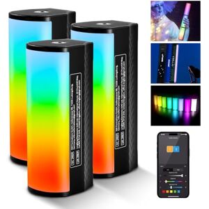 NEEWER 3PCS Pro Magnetic Handheld Light Wands, APP DMX Control/Custom Effects/Light Group, 360° Full RGB, 2600mAh 2500-10000K Dimmable CRI97 17 Scenes, Video Recording Photography LED Lighting, TL98C NEEWER 3PCS Pro Magnetic Handheld Light Wands, APP DMX Control/Custom Effects/Light Group, 360° Full RGB, 2600mAh 2500-10000K Dimmable CRI97 17 Scenes, Video Recording Photography LED Lighting, TL98C