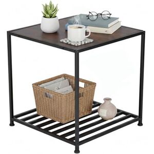 Relaxdays , shelf, HWD: 50x50.5x50.5 cm, industrial, side table for living room & bedroom, metal, brown, Fibreboard, Steel, 50 x 50.5 x 50.5 cm Relaxdays , shelf, HWD: 50x50.5x50.5 cm, industrial, side table for living room & bedroom, metal, brown, Fibreboard, Steel, 50 x 50.5 x 50.5 cm