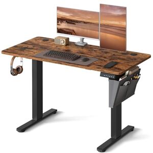 VASAGLE Electric Standing Desk, Height Adjustable Desk, 60 x 120 x (72-120) cm, 4 Memory Heights, Storage Pocket, for Home Office, Study, Rustic Brown and Ink Black LSD132K02 VASAGLE Electric Standing Desk, Height Adjustable Desk, 60 x 120 x (72-120) cm, 4 Memory Heights, Storage Pocket, for Home Office, Study, Rustic Brown and Ink Black LSD132K02