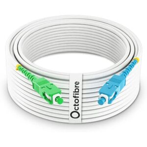 Octofibre Freebox Fibre Optic Cable – 50 m – Reinforced with Kevlar Shielding – Fibre Optic Extender/Garter – SC APC to SC UPC – 10-Year Guarantee Octofibre Freebox Fibre Optic Cable – 50 m – Reinforced with Kevlar Shielding – Fibre Optic Extender/Garter – SC APC to SC UPC – 10-Year Guarantee