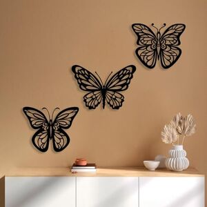 Hanah Home Stylish Black Decorative Metal Wall Accessory (3 Pieces) 100% Metal, 1.5 mm Thick Sizes: 32 x 26 cm, 36 x 25 cm, 30 x 25 cm Easy Wall Hanging, Modern Design Hanah Home Stylish Black Decorative Metal Wall Accessory (3 Pieces) 100% Metal, 1.5 mm Thick Sizes: 32 x 26 cm, 36 x 25 cm, 30 x 25 cm Easy Wall Hanging, Modern Design