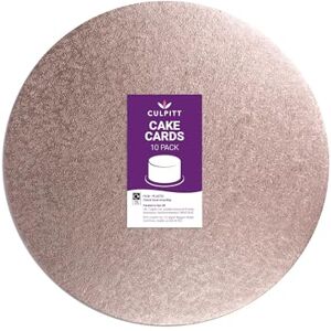 Culpitt 10" Round Cake Boards Rose Gold 2.7mm Cards For Celebration Desserts, Birthday Treats, Tiered Sponge, Cupcakes, and More! 10 inch, Pack Of 10 Culpitt 10" Round Cake Boards Rose Gold 2.7mm Cards For Celebration Desserts, Birthday Treats, Tiered Sponge, Cupcakes, and More! 10 inch, Pack Of 10