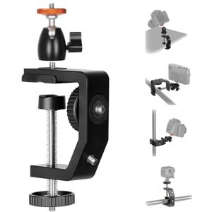 TARION C Clamp Desk Mount Camera Table C-clamp with Ballhead 4x Universal 1/4 Screws Aluminum Desktop DSLR Mount Heavy Duty for Workbench Bike Hanldebar Indoor Outdoor Streaming TR-C TARION C Clamp Desk Mount Camera Table C-clamp with Ballhead 4x Universal 1/4 Screws Aluminum Desktop DSLR Mount Heavy Duty for Workbench Bike Hanldebar Indoor Outdoor Streaming TR-C