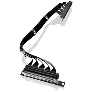 Thermaltake PCI-E 4.0 Dual 90 Degree Riser Cable 400mm Black AC-077-CO1OTN-C1 CS9123 Thermaltake PCI-E 4.0 Dual 90 Degree Riser Cable 400mm Black AC-077-CO1OTN-C1 CS9123