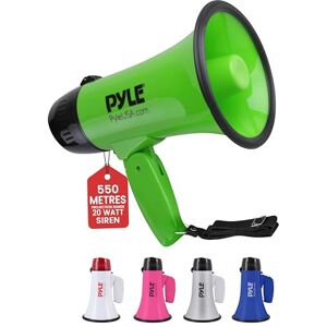 Pyle Portable Megaphone Speaker Siren Bullhorn Compact and Battery Operated with 20 Watt Power, Microphone, 2 Modes, PA Sound and Foldable Handle for Cheerleading and Police Use PMP22GR (Green) Pyle Portable Megaphone Speaker Siren Bullhorn Compact and Battery Operated with 20 Watt Power, Microphone, 2 Modes, PA Sound and Foldable Handle for Cheerleading and Police Use PMP22GR (Green)