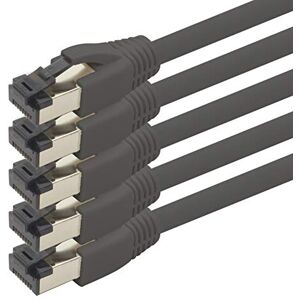 1aTTack.de 3.0 m Cat 8 network cable CAT8 cable black pack of 5 Cat.8 Lan 2000 MHz 40 Gbit s 40GBase-T Poe+ patch cable Ethernet cable LSZH 5 x 3 meters black 1aTTack.de 3.0 m Cat 8 network cable CAT8 cable black pack of 5 Cat.8 Lan 2000 MHz 40 Gbit s 40GBase-T Poe+ patch cable Ethernet cable LSZH 5 x 3 meters black