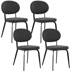 HOMCOM Boucle Dining Chairs Set of 4, Modern Upholstered Sherpa Kitchen Chairs with Backrest, Metal Legs and Padded Seat for Dining Room, Bedroom, Living Room, Black HOMCOM Boucle Dining Chairs Set of 4, Modern Upholstered Sherpa Kitchen Chairs with Backrest, Metal Legs and Padded Seat for Dining Room, Bedroom, Living Room, Black