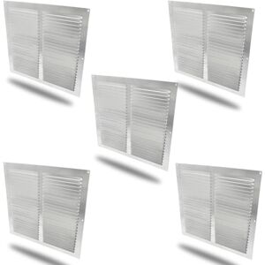 Amig Set of 5 Square Aluminium Grille Ventilation Grills for Air Outlet Ideal for Kitchen and Bathroom Ceiling Dimensions: 300 x 300 mm Colour: Silver Amig Set of 5 Square Aluminium Grille Ventilation Grills for Air Outlet Ideal for Kitchen and Bathroom Ceiling Dimensions: 300 x 300 mm Colour: Silver