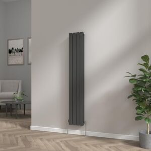 NRG 1600x272 Vertical Column Designer Radiator Black Double Flat Panel NRG 1600x272 Vertical Column Designer Radiator Black Double Flat Panel