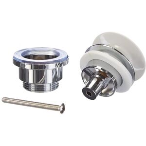 Ibergrif Easy Clean Basin Waste, Ceramic Unslotted Bathroom Sink Drain, White Ibergrif Easy Clean Basin Waste, Ceramic Unslotted Bathroom Sink Drain, White