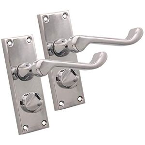Infinity Polished Chrome Victorian Scroll Lever Latch Lock Bathroom Privacy Door Handles 120 x 40mm Suitable for Internal Bedroom Bathroom Doors Infinity Polished Chrome Victorian Scroll Lever Latch Lock Bathroom Privacy Door Handles 120 x 40mm Suitable for Internal Bedroom Bathroom Doors
