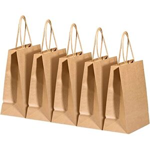 RACETOP Brown Kraft Paper Bags with Handles Bulk, 5.9"x3.2"x8.3" 100Pcs Paper Gift Bags with Handles Bulk, Paper Shopping Bags RACETOP Brown Kraft Paper Bags with Handles Bulk, 5.9"x3.2"x8.3" 100Pcs Paper Gift Bags with Handles Bulk, Paper Shopping Bags