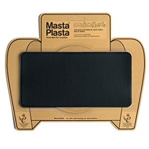 MastaPlasta Self-Adhesive Premium Leather Repair Patch Black 20cm x 10cm (8in x 4in). Your All-In-One Instant Upholstery-Quality Leather Repair Kit for Sofas, Car Interiors, Bags & DIY MastaPlasta Self-Adhesive Premium Leather Repair Patch Black 20cm x 10cm (8in x 4in). Your All-In-One Instant Upholstery-Quality Leather Repair Kit for Sofas, Car Interiors, Bags & DIY