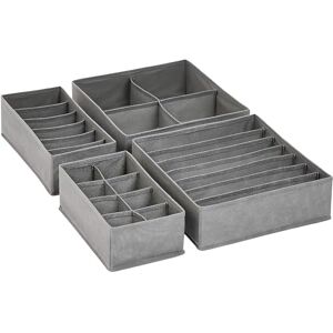 Amazon Basics Dresser Organizers For Undergarments, Set of 4, Grey Amazon Basics Dresser Organizers For Undergarments, Set of 4, Grey