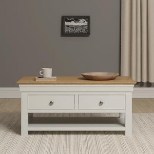 Seconique Bordeaux 2 Drawer Coffee Table in Ivory/Oak Seconique Bordeaux 2 Drawer Coffee Table in Ivory/Oak