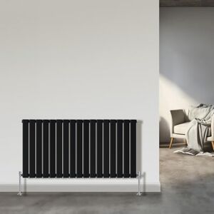 NRG Horizontal Column Designer Radiator Flat Single Panel 600x1156mm Black NRG Horizontal Column Designer Radiator Flat Single Panel 600x1156mm Black