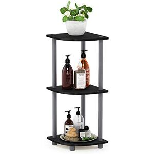 Furinno Toolless Shelves, Wood, Black/Grey, one size, 3-Tier Furinno Toolless Shelves, Wood, Black/Grey, one size, 3-Tier