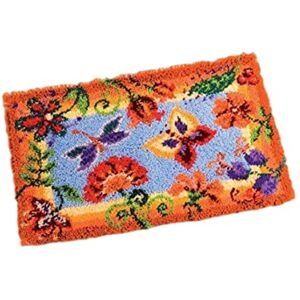 Vervaco Flowers and Butterflies Latch Hook Rug, Multi-Colour Vervaco Flowers and Butterflies Latch Hook Rug, Multi-Colour