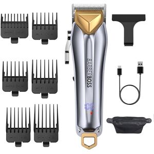 BARBERBOSS Men’s Hair & Beard Trimmer Kit, Cordless Men’s Clipper, Hair Trimmer with Adjustable Dial, 6 Comb Guards, USB Charging & LED Display, Complete Grooming Set for Men BARBERBOSS Men’s Hair & Beard Trimmer Kit, Cordless Men’s Clipper, Hair Trimmer with Adjustable Dial, 6 Comb Guards, USB Charging & LED Display, Complete Grooming Set for Men