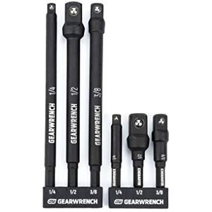 GEARWRENCH 6 Pack 1/4" Hex Shank Socket Extensions 1/4", 3/8" and 1/2" Drive Sizes 2-1/2" & 6" Long 84971A-02 GEARWRENCH 6 Pack 1/4" Hex Shank Socket Extensions 1/4", 3/8" and 1/2" Drive Sizes 2-1/2" & 6" Long 84971A-02