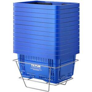 VEVOR Shopping Basket, Set of 12, 24L Durable Plastic Grocery Basket with Handle and Stand, 16.73 x 11.61 x 8.86 inch Portable Shop Basket Bulk Used for Retail Store Supermarket Grocery Shopping, Blue VEVOR Shopping Basket, Set of 12, 24L Durable Plastic Grocery Basket with Handle and Stand, 16.73 x 11.61 x 8.86 inch Portable Shop Basket Bulk Used for Retail Store Supermarket Grocery Shopping, Blue