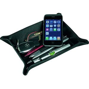 ALASSIO 52004 Leather Utensil Tray with Black Tray Approx. 16 x 10 x 4 cm for Small Items Leather Tray for Desk and Console ALASSIO 52004 Leather Utensil Tray with Black Tray Approx. 16 x 10 x 4 cm for Small Items Leather Tray for Desk and Console