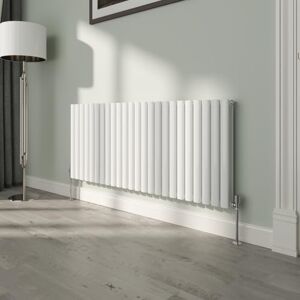 NRG White Oval Radiator Horizontal 600x1416mm Double Panel Central Heating Radiators Perfect for Bathrooms Kitchen Living Room NRG White Oval Radiator Horizontal 600x1416mm Double Panel Central Heating Radiators Perfect for Bathrooms Kitchen Living Room