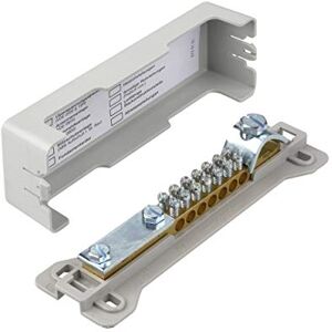 REV Grounding Bar, Potential Compensation Rail, Sealable, 9 Connections, Grey REV Grounding Bar, Potential Compensation Rail, Sealable, 9 Connections, Grey