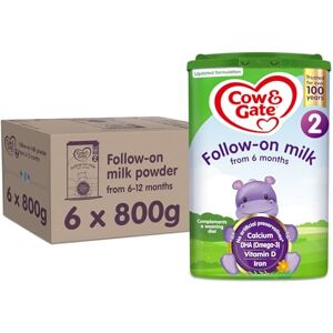 Cow & Gate 2 Follow On Baby Milk Powder Formula, 6-12 Months, 800g (Pack of 6) Cow & Gate 2 Follow On Baby Milk Powder Formula, 6-12 Months, 800g (Pack of 6)