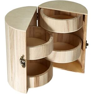 Rayher HOBBY Round Jewellery Box Made of Natural Wood, Wooden Organiser Storage Box, Height 21cm, Diameter 15cm, 62407000 Rayher HOBBY Round Jewellery Box Made of Natural Wood, Wooden Organiser Storage Box, Height 21cm, Diameter 15cm, 62407000