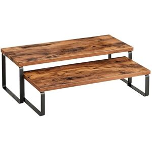 Relaxdays 2-Piece Stackable Industrial Kitchen Organizer for Spices, Crockery, and More, 16x40x20 cm, Brown/Black Relaxdays 2-Piece Stackable Industrial Kitchen Organizer for Spices, Crockery, and More, 16x40x20 cm, Brown/Black