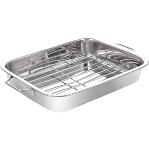 Pendeford Housewares Pendeford Stainless Steel Roasting Tray with Rack 40cm – Large Deep Roaster, Oven Safe Bakeware with Heavy-Duty Handles, Ideal for Meats, Vegetables & Sunday Roasts, Dishwasher Safe Pendeford Housewares Pendeford Stainless Steel Roasting Tray with Rack 40cm – Large Deep Roaster, Oven Safe Bakeware with Heavy-Duty Handles, Ideal for Meats, Vegetables & Sunday Roasts, Dishwasher Safe