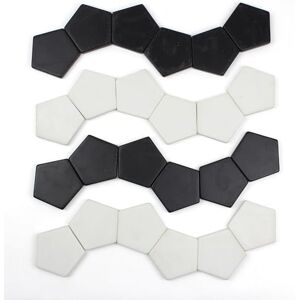 Yellow Door Patterning Pentagons Set of 24 black and white pentagon stones Early Educational Maths for kids age 2 3 4 5 Outdoor learning toys for counting shape, pattern, sequencing, symmetry Yellow Door Patterning Pentagons Set of 24 black and white pentagon stones Early Educational Maths for kids age 2 3 4 5 Outdoor learning toys for counting shape, pattern, sequencing, symmetry