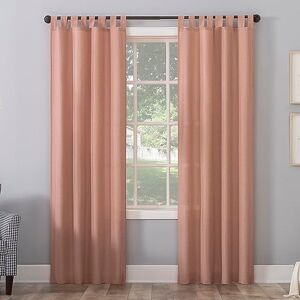No. 918 Trevor 2-Pack Heathered Texture Semi-Sheer Tab Top Curtain Panel Pair, 40" x 84", Rose Water No. 918 Trevor 2-Pack Heathered Texture Semi-Sheer Tab Top Curtain Panel Pair, 40" x 84", Rose Water