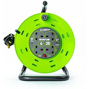 Status 4 Socket Cable Reel, 25m, Green, 13 Amp, Thermal Cut Out, Heavy Duty, Outdoor Extension Lead, Ideal for Garden, Workshop, DIY, Power Tools (S25M13ACR2) Status 4 Socket Cable Reel, 25m, Green, 13 Amp, Thermal Cut Out, Heavy Duty, Outdoor Extension Lead, Ideal for Garden, Workshop, DIY, Power Tools (S25M13ACR2)