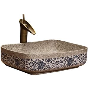 LMHAUSS Bathroom Sinks Bathroom Vessel Sink Art Countertop Basin Chinese Style Ceramic Countertop Washbasin with Faucet Combination Vessel Vanity Sink Bowl Basin (Color : A) Vigorous LMHAUSS Bathroom Sinks Bathroom Vessel Sink Art Countertop Basin Chinese Style Ceramic Countertop Washbasin with Faucet Combination Vessel Vanity Sink Bowl Basin (Color : A) Vigorous