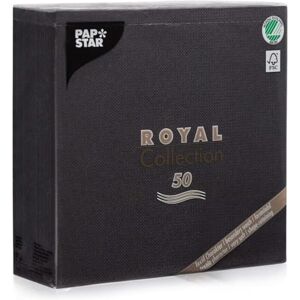 Papstar Royal Collection 10452 Serviettes with 1/4 Fold 40 x 40 cm Black Pack of 50 Papstar Royal Collection 10452 Serviettes with 1/4 Fold 40 x 40 cm Black Pack of 50