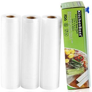 KitchenBoss Vacuum Food Sealer Rolls with Cutter-Box, 3 Rolls 20x 500cm Vacuum Sealer Bags for Food Storage and Sous Vide, BPA-free KitchenBoss Vacuum Food Sealer Rolls with Cutter-Box, 3 Rolls 20x 500cm Vacuum Sealer Bags for Food Storage and Sous Vide, BPA-free
