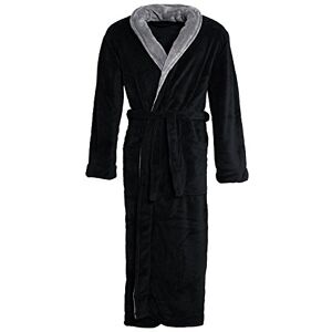CelinaTex Nevada Bathrobe, Shawl Collar, Two-Tone, Long, Patched Pockets, Unisex, Microfibre, Coral-Fleece, Black/Anthracite, XXXL CelinaTex Nevada Bathrobe, Shawl Collar, Two-Tone, Long, Patched Pockets, Unisex, Microfibre, Coral-Fleece, Black/Anthracite, XXXL