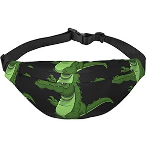 Koolr Crocodile Printed Casual Cross-Body Fanny Pack Men'S And Women'S 3 Zipper Interlayer Adjustable Belt Running Outdoor, Travel Essentials, Black, One Size Koolr Crocodile Printed Casual Cross-Body Fanny Pack Men'S And Women'S 3 Zipper Interlayer Adjustable Belt Running Outdoor, Travel Essentials, Black, One Size