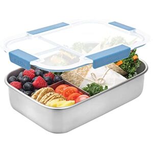 Smash Stainless Steel Bento Lunch Box, 3 Compartments, Blue, 1300ml Smash Stainless Steel Bento Lunch Box, 3 Compartments, Blue, 1300ml