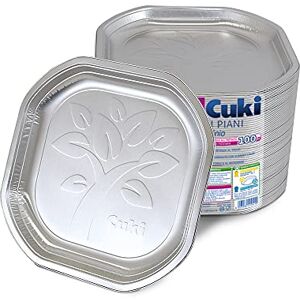 Cuki Flat Plates in Durable and Recyclable Aluminium Endlessly, Size cm 20.3X20.3, 1 Pack of 100 Pieces Cuki Flat Plates in Durable and Recyclable Aluminium Endlessly, Size cm 20.3X20.3, 1 Pack of 100 Pieces