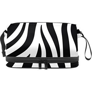 Generic Multi-Functional Storage Travel Cosmetic Bag with Handle,Black and White Zebra Print,Large Capacity Travel Cosmetic Bag Generic Multi-Functional Storage Travel Cosmetic Bag with Handle,Black and White Zebra Print,Large Capacity Travel Cosmetic Bag