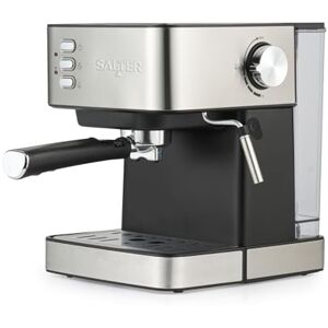 Salter Manual Espresso Machine With Milk Frother – Compatible With Ground Coffee, 15-Bar Italian Pressure Pump, 1.6L Detachable Water Tank, Includes Measuring Spoon, Tamper & Portafilter, 850W, EK6137 Salter Manual Espresso Machine With Milk Frother – Compatible With Ground Coffee, 15-Bar Italian Pressure Pump, 1.6L Detachable Water Tank, Includes Measuring Spoon, Tamper & Portafilter, 850W, EK6137