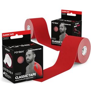 Kintex Kinesiology Tape Classic, 5 cm x 5 m, Skin-Friendly & Waterproof Kinesiology Tape, Physio Tape, Medical Tape, Red, Pack of 2 Kintex Kinesiology Tape Classic, 5 cm x 5 m, Skin-Friendly & Waterproof Kinesiology Tape, Physio Tape, Medical Tape, Red, Pack of 2